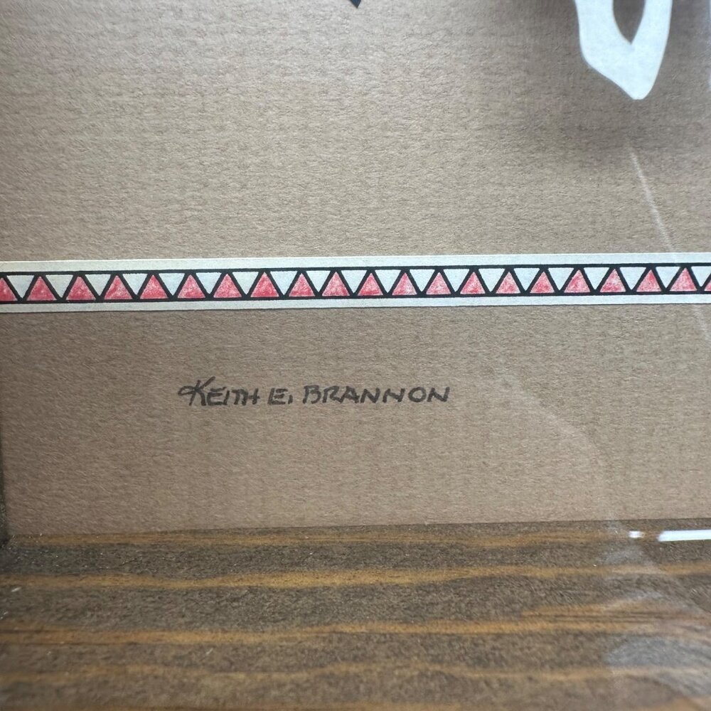 Vintage Paper Sculpture Southwest Shadow Box Art Keith E Brannon Bull Skull - Picture 4 of 9